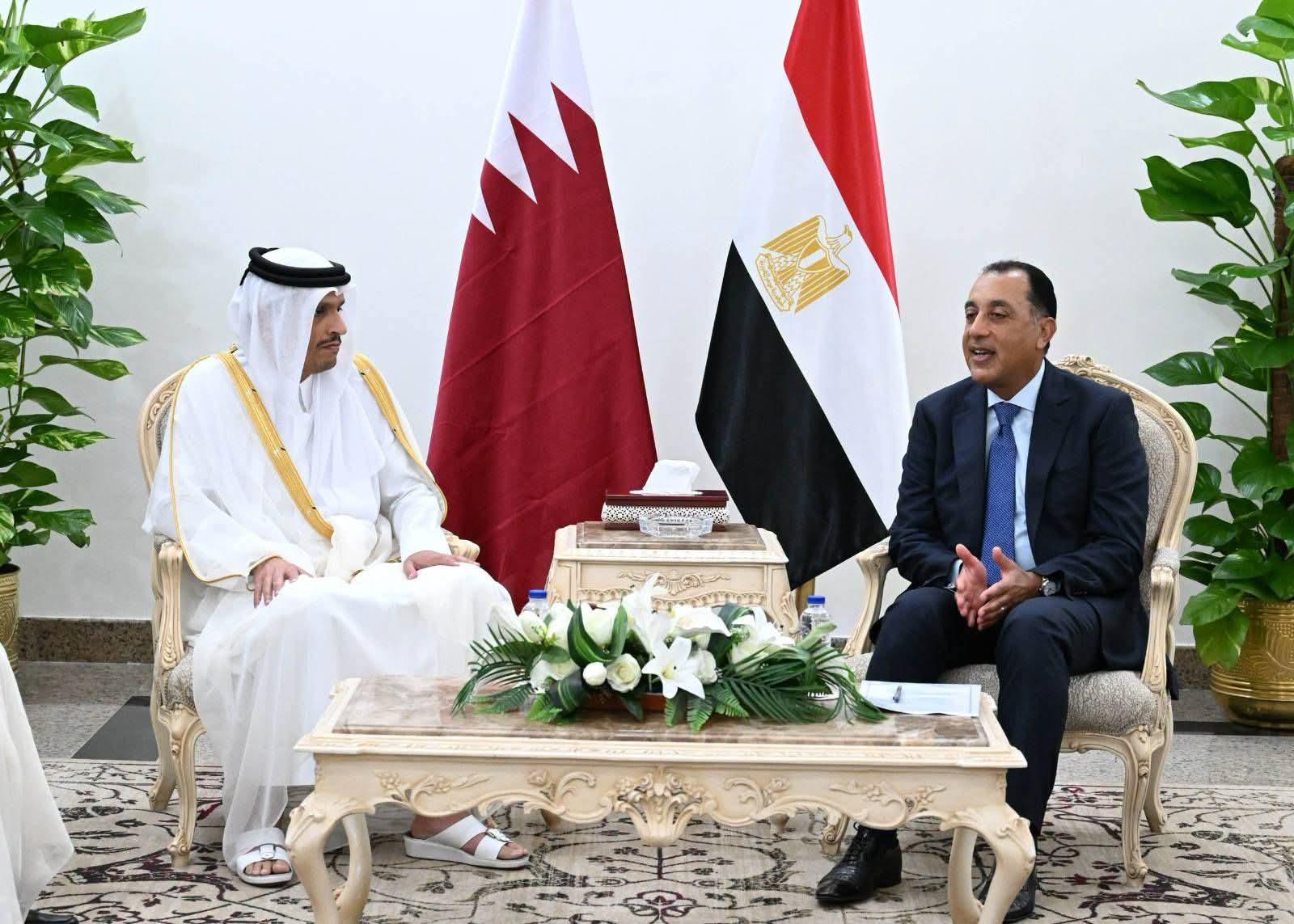 مدبولي: نتطلع لتعزيز التعاون مع قطر في قطاع الطاقة وزيادة التبادل التجاري